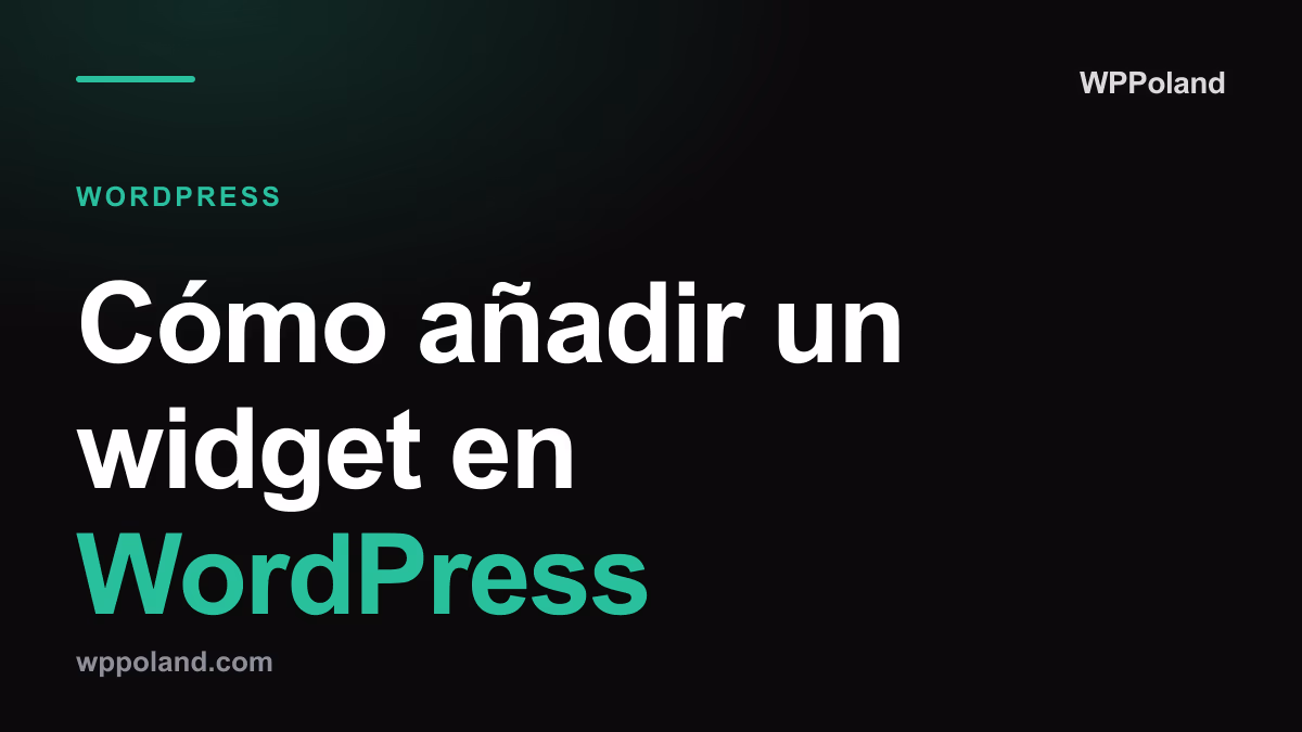 Cómo añadir un widget en WordPress