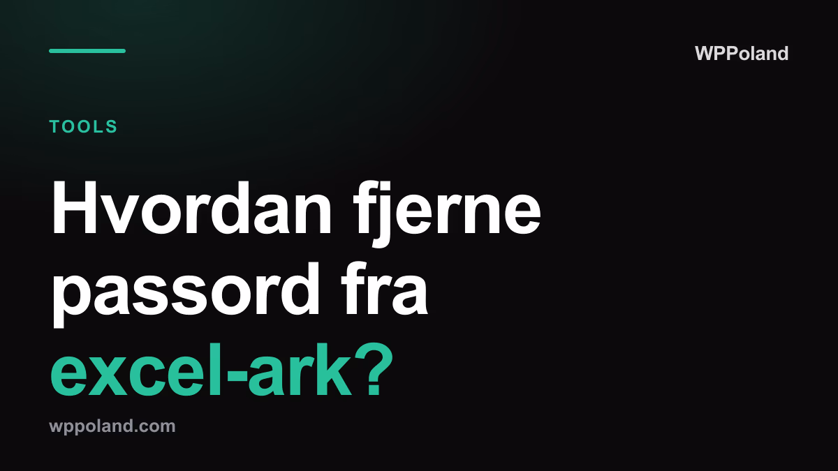 Hvordan fjerne passord fra excel-ark?